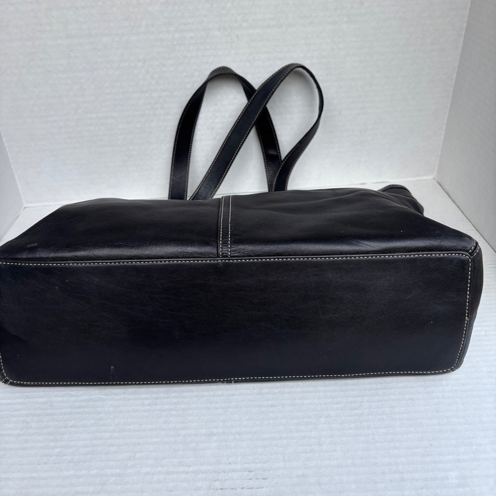 Coach Hampton Black Leather Tote Bag Buckle Straps 5246 Womens - Picture 12 of 14